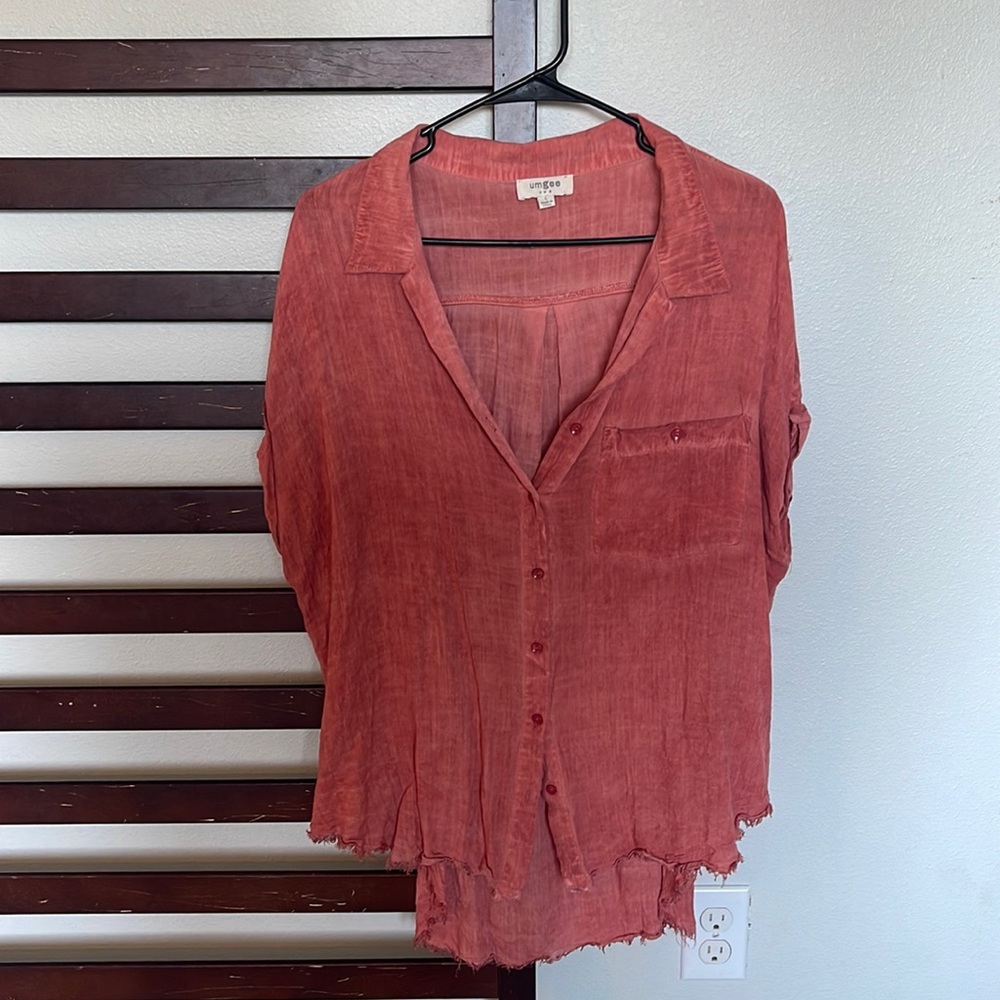 Coral blouse NWOT